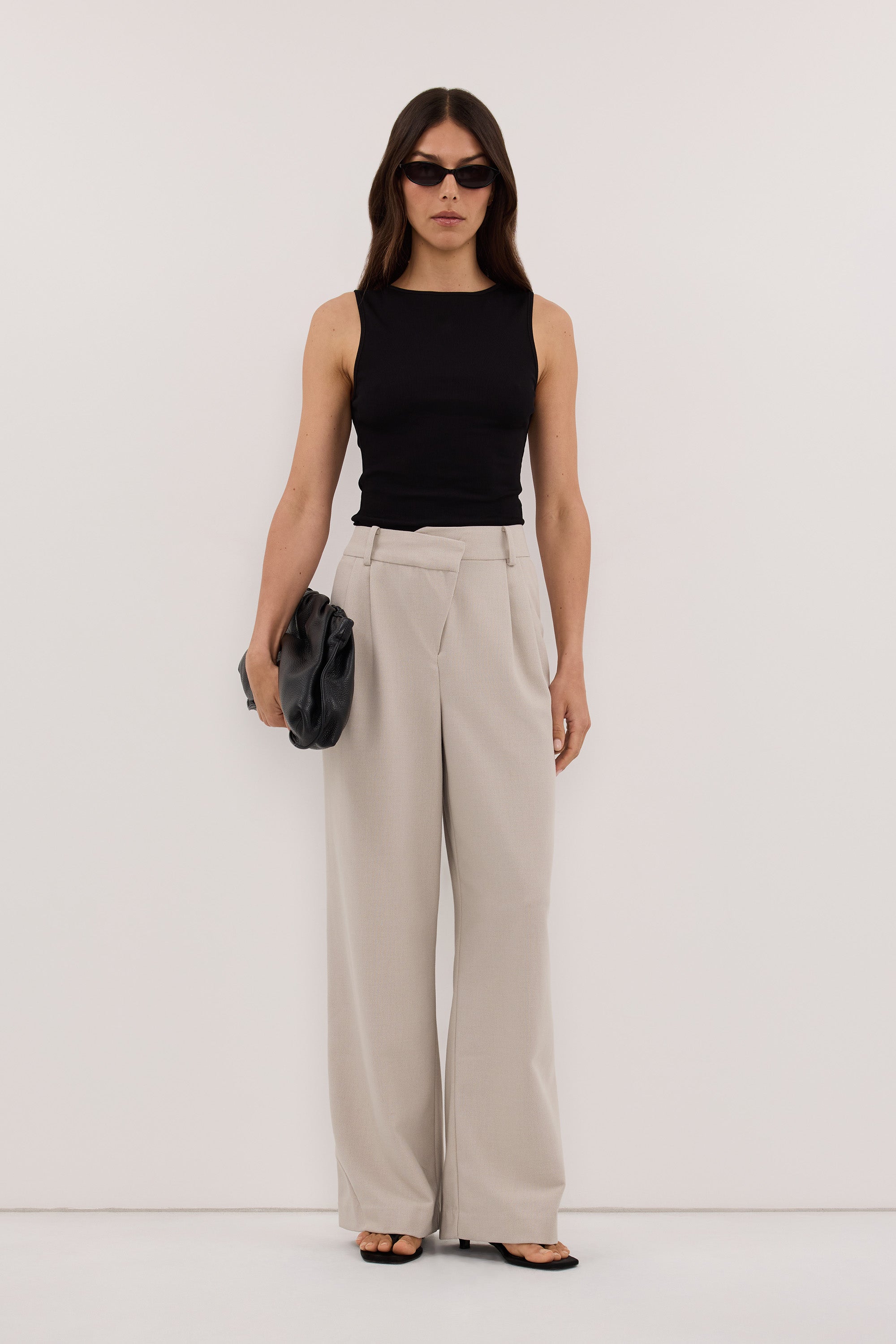AMARA BLACK BOAT NECK KNIT TANK