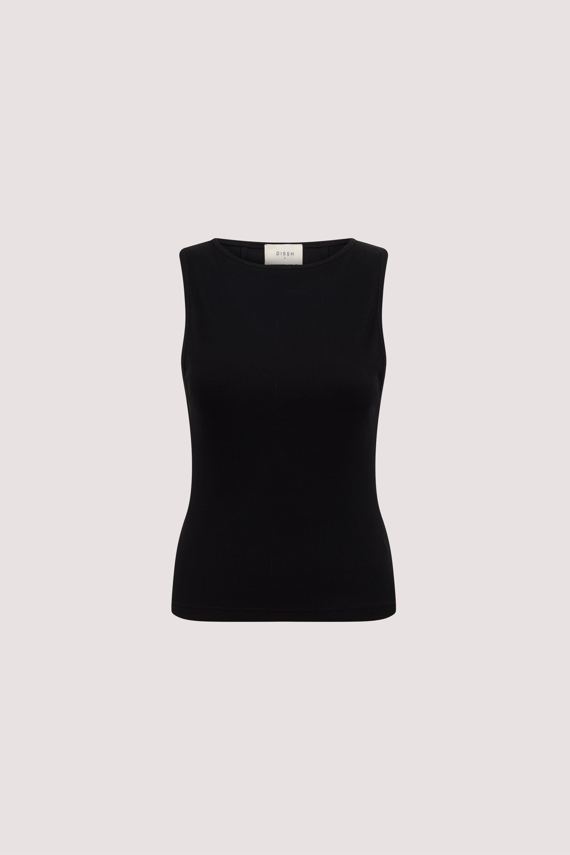 AMARA BLACK BOAT NECK KNIT TANK