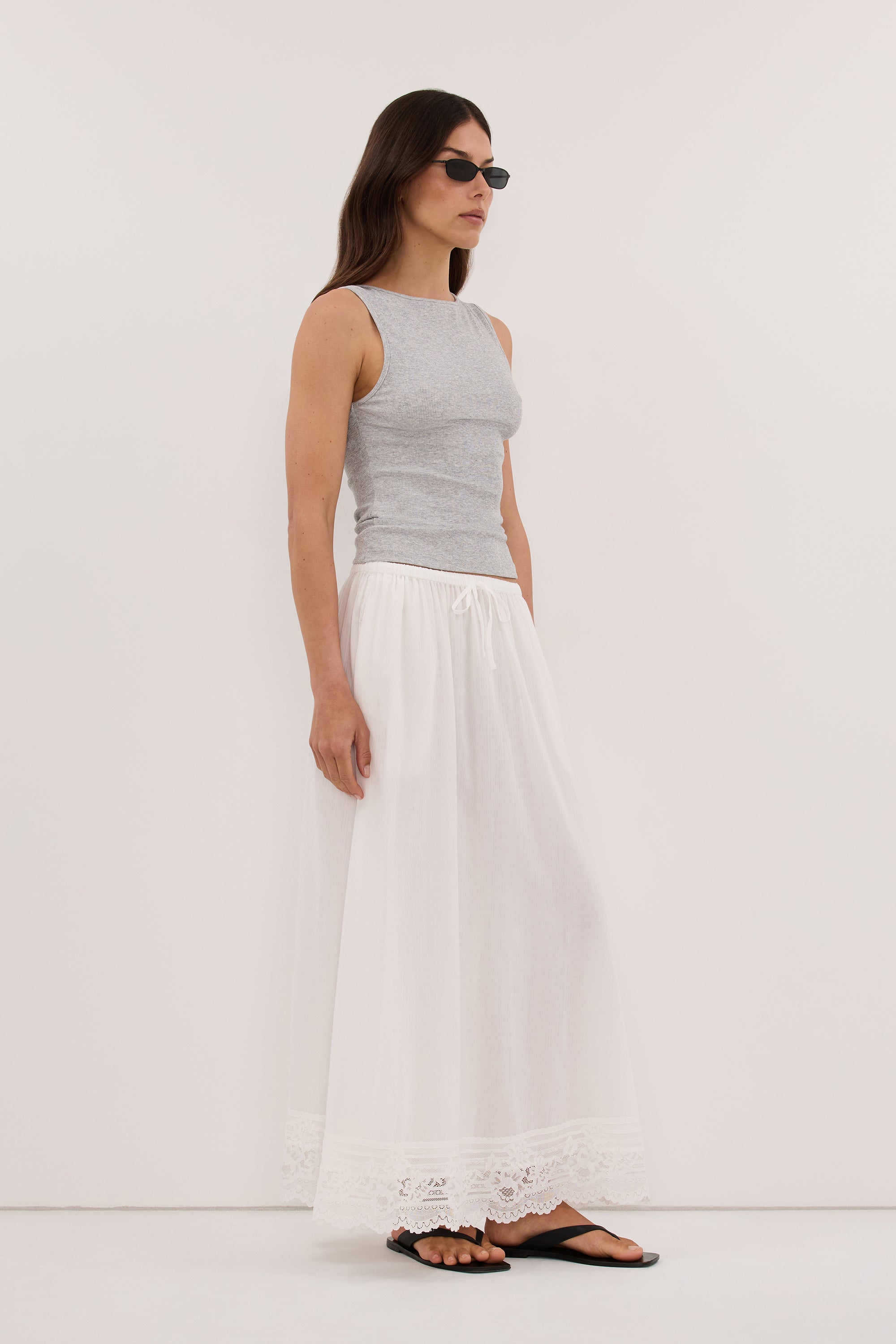 AMARA GREY MARLE BOAT NECK KNIT TANK