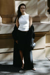 AMARA OFF WHITE BOAT NECK KNIT TANK