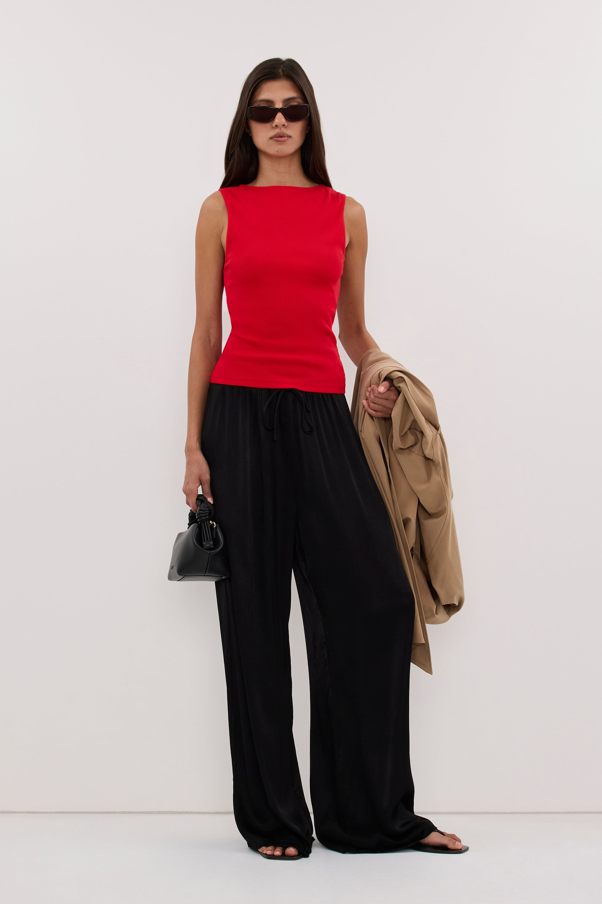 AMARA RED BOAT NECK KNIT TANK