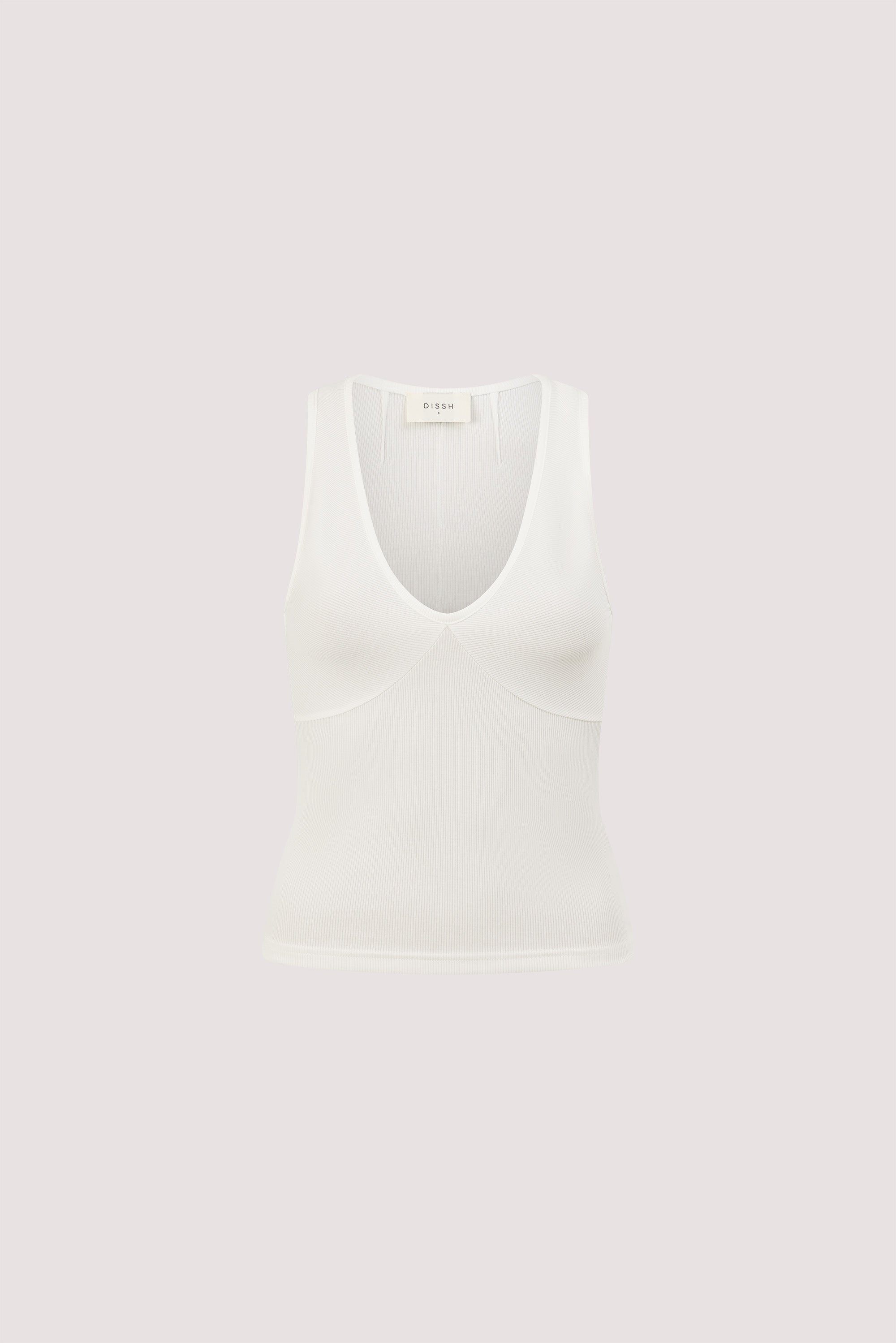 ROSIE OFF WHITE V NECK KNIT TANK