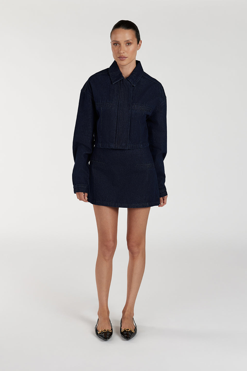 ALBERTA INDIGO TAILORED DENIM SKIRT Clothing DISSH Boutiques 
