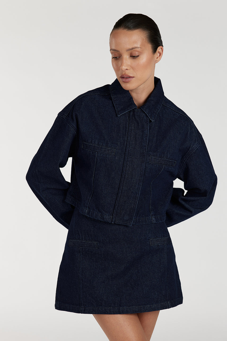 ALBERTA INDIGO TAILORED DENIM SKIRT Clothing DISSH Boutiques 