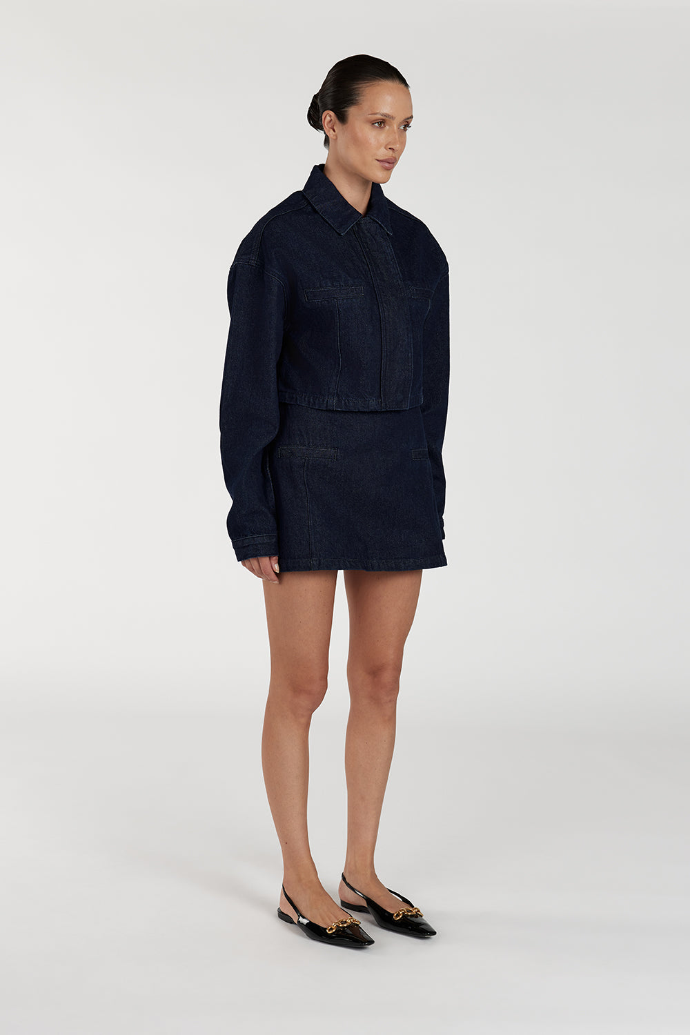 ALBERTA INDIGO TAILORED DENIM SKIRT Clothing DISSH Boutiques 