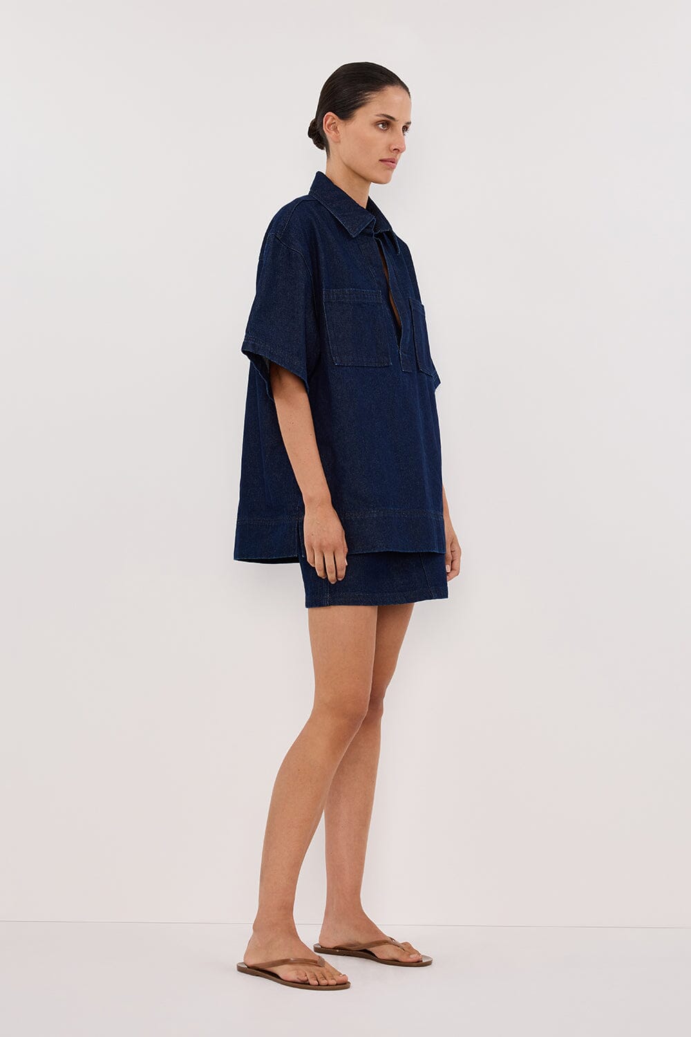 MASON INDIGO DENIM MINI SKIRT Clothing DISSH Boutiques 