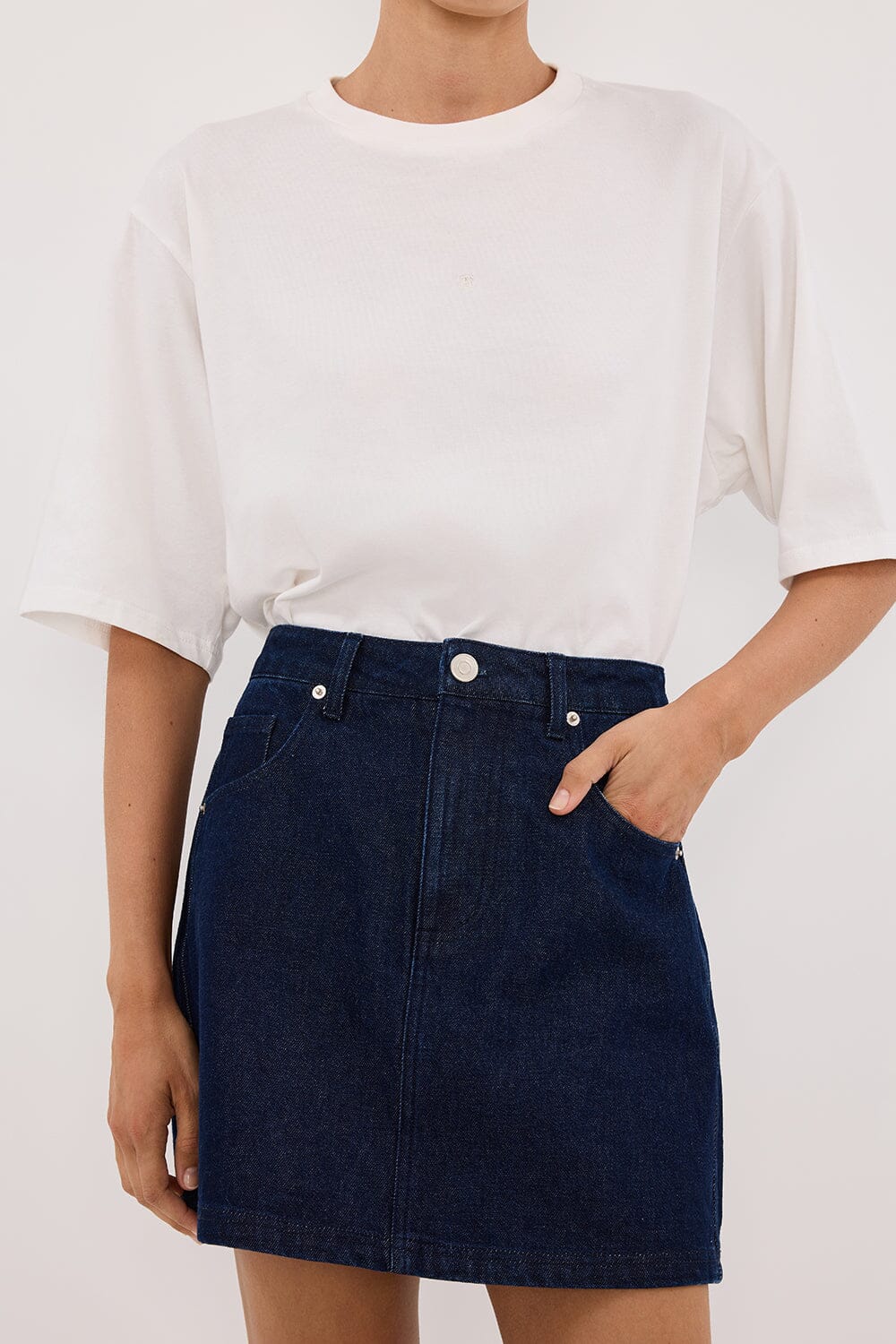 MASON INDIGO DENIM MINI SKIRT Clothing DISSH Boutiques 