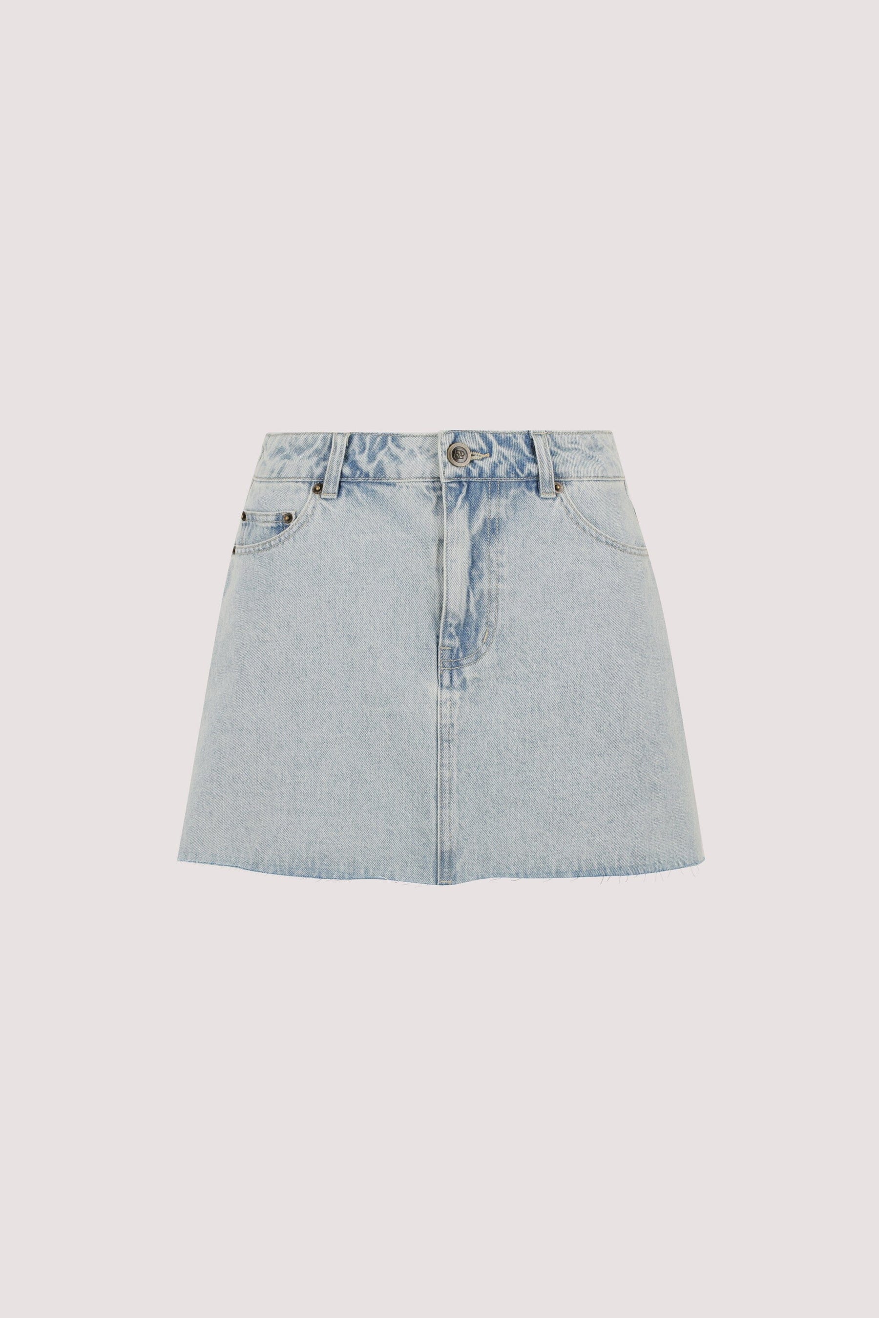 DANA LIGHT RINSE DENIM MINI SKIRT Clothing DISSH Boutiques 