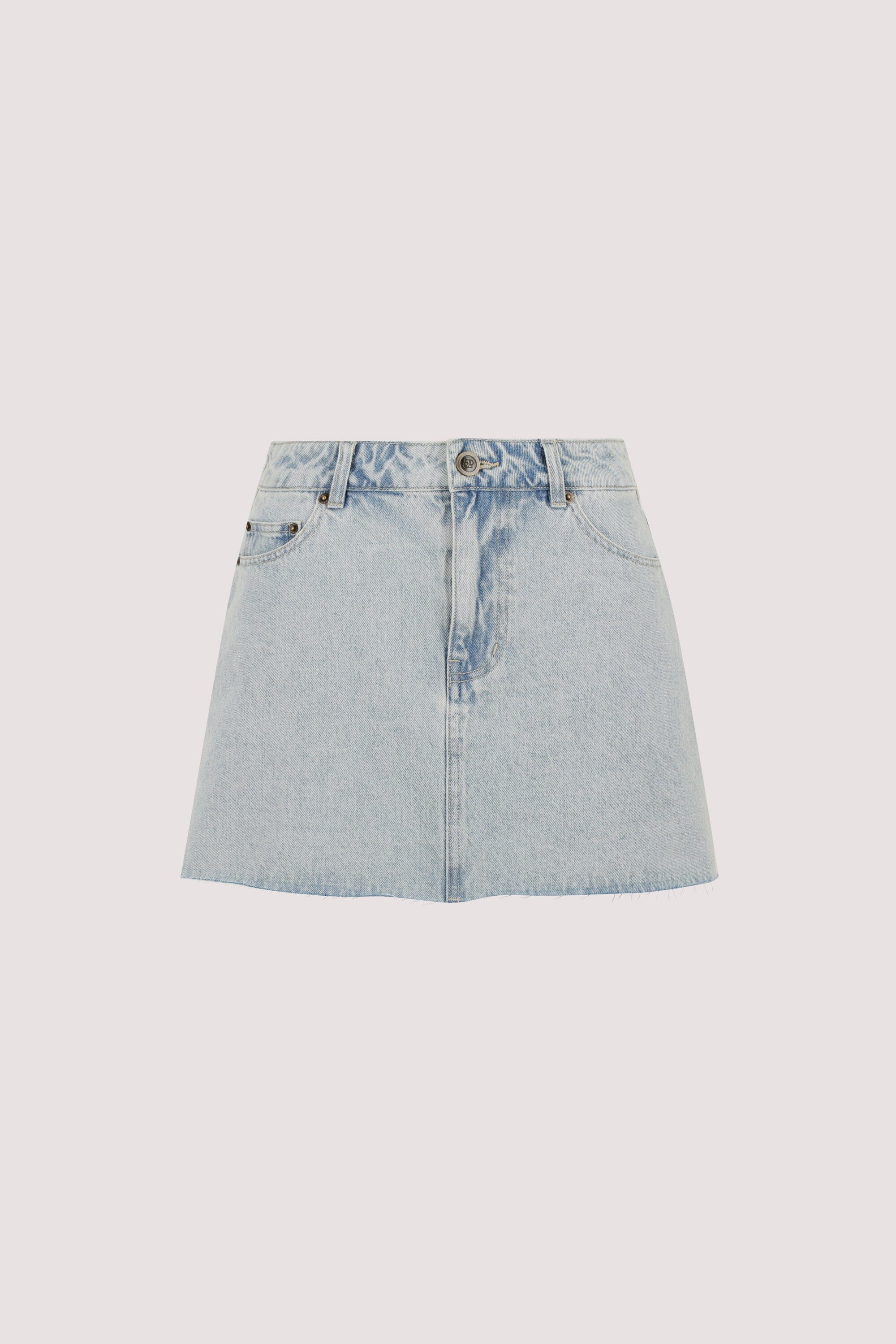 DANA LIGHT RINSE DENIM MINI SKIRT Clothing DISSH Boutiques 