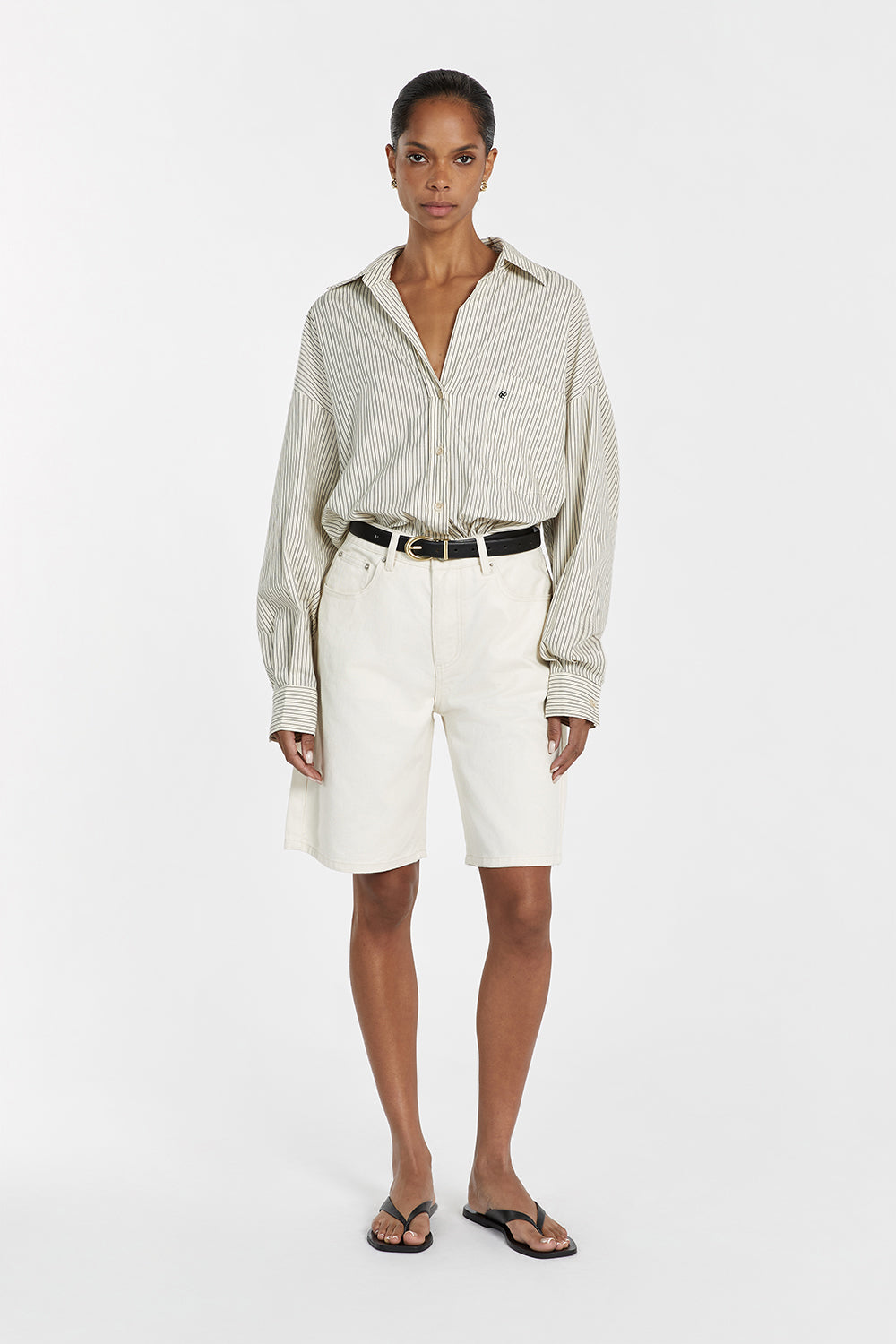 BAMBI CREAM BERMUDA DENIM SHORT Clothing DISSH Boutiques 