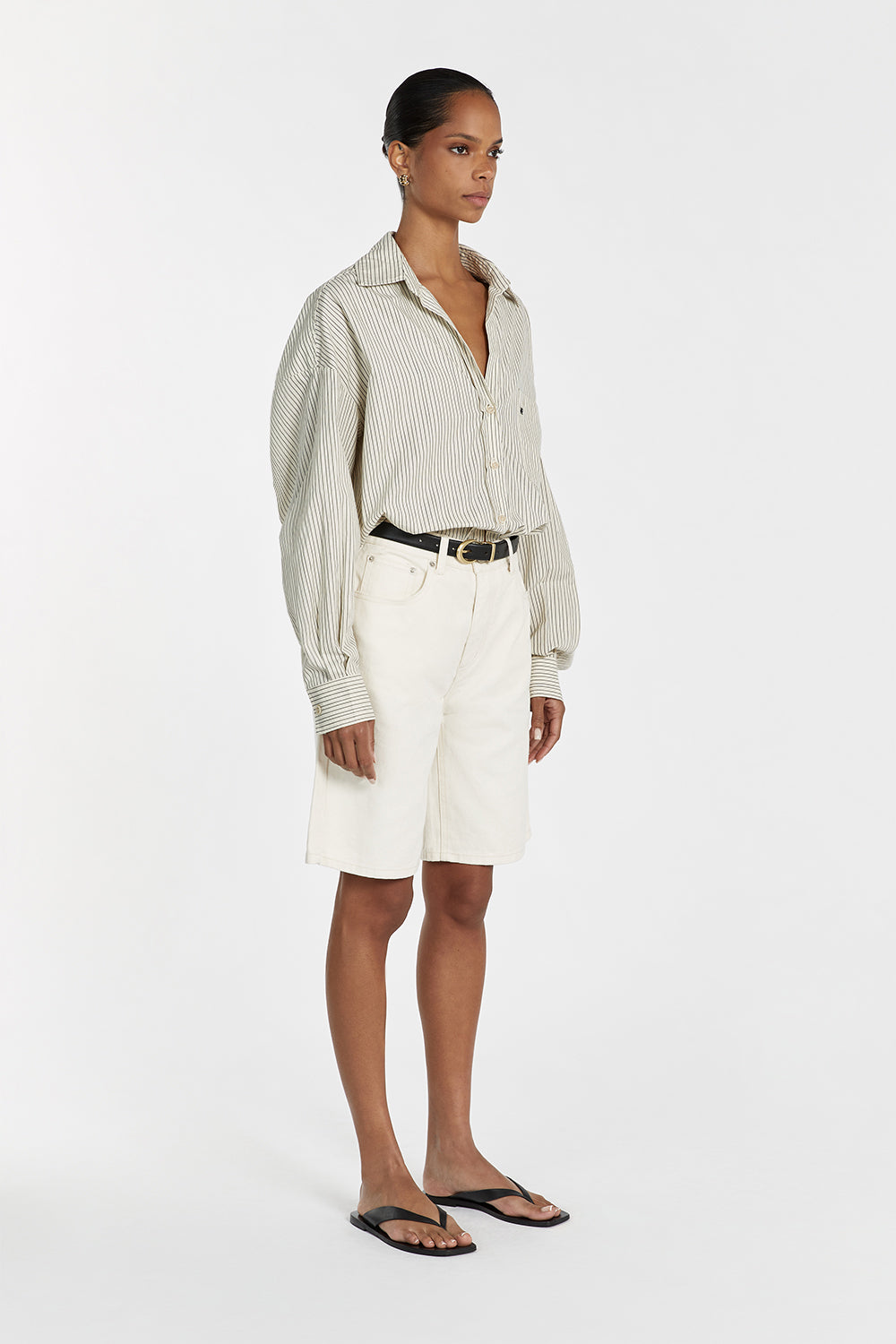 BAMBI CREAM BERMUDA DENIM SHORT Clothing DISSH Boutiques 