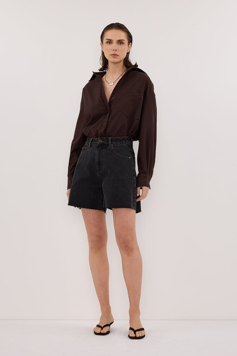 MARLEY BLACK RINSE DENIM SHORT Clothing DISSH Boutiques 