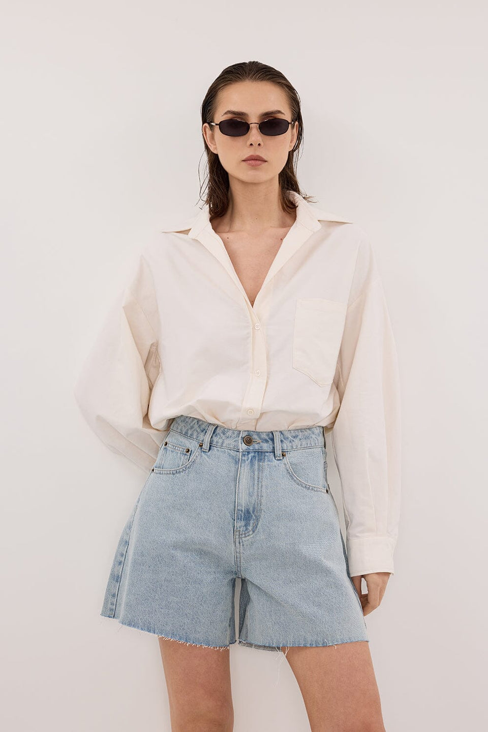 MARLEY LIGHT RINSE DENIM SHORT Clothing DISSH Boutiques 