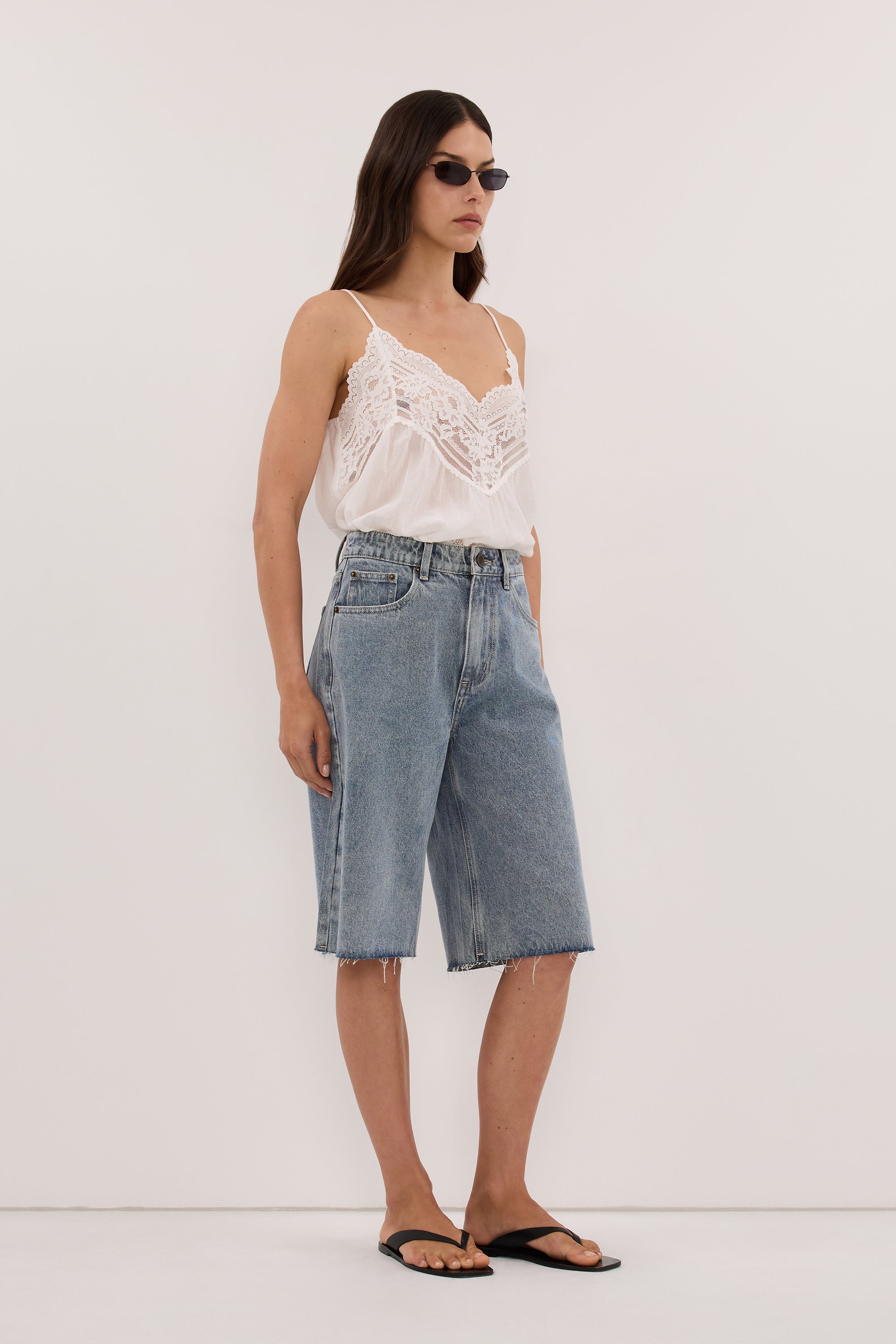 REAGAN LIGHT BLUE DENIM BERMUDA SHORT