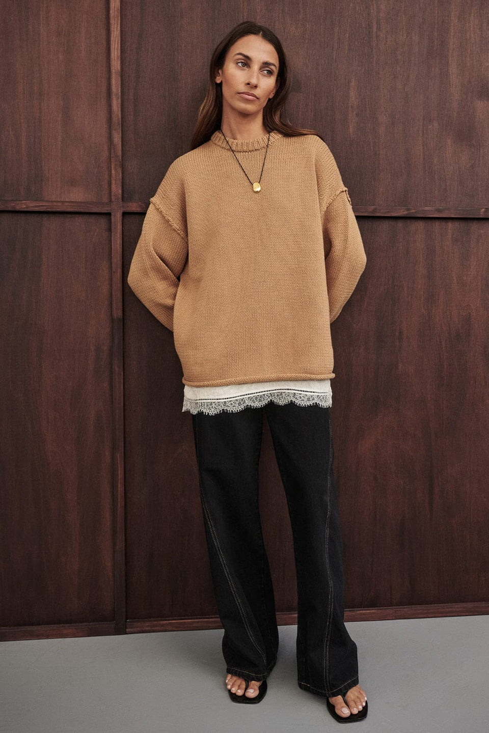 CARSON JET BLACK WIDE LEG JEAN Clothing DISSH Boutiques 