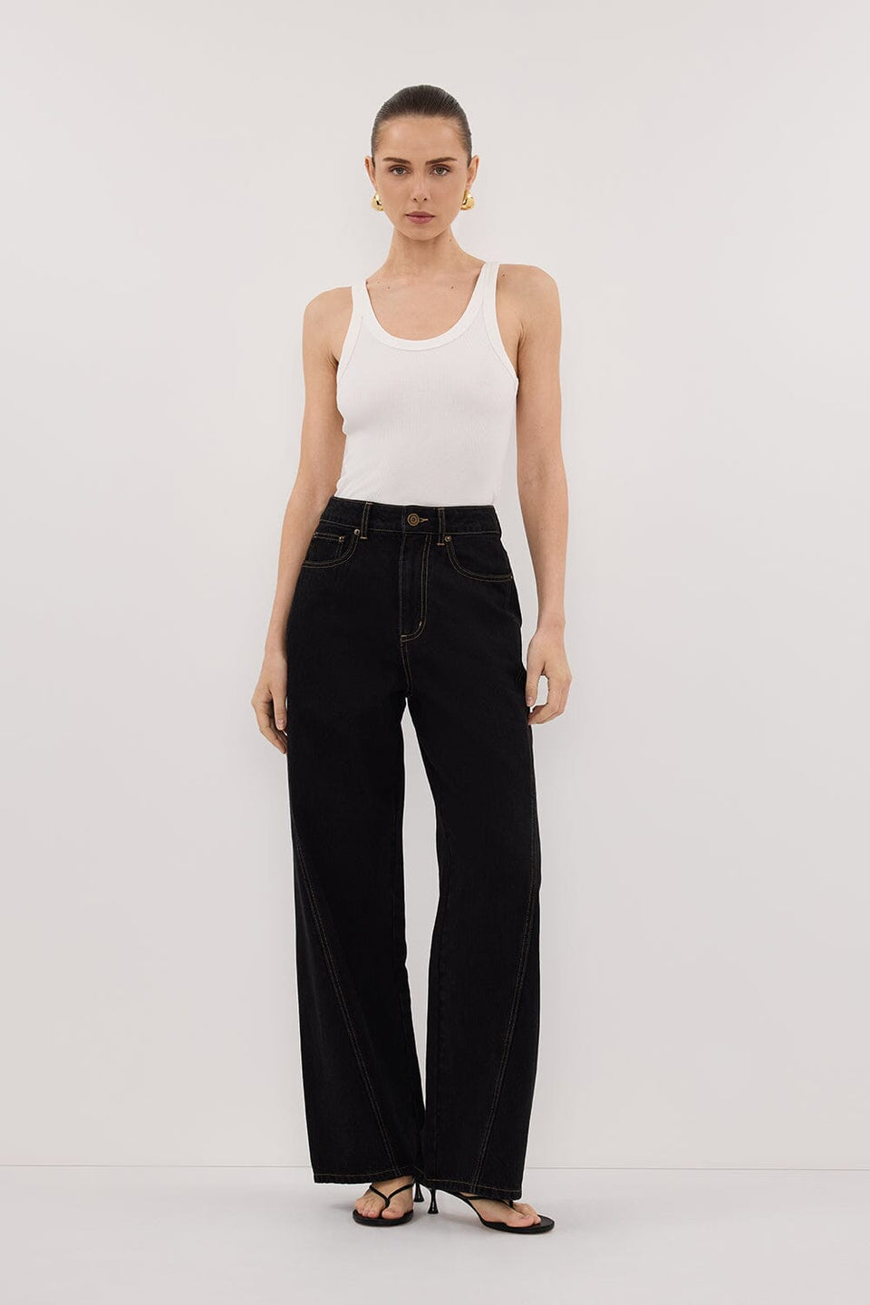 CARSON JET BLACK WIDE LEG JEAN Clothing DISSH Boutiques 6 BLACK 