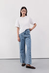 CARSON MID BLUE WIDE LEG JEAN