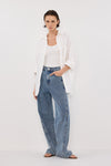 CARSON MID BLUE WIDE LEG JEAN