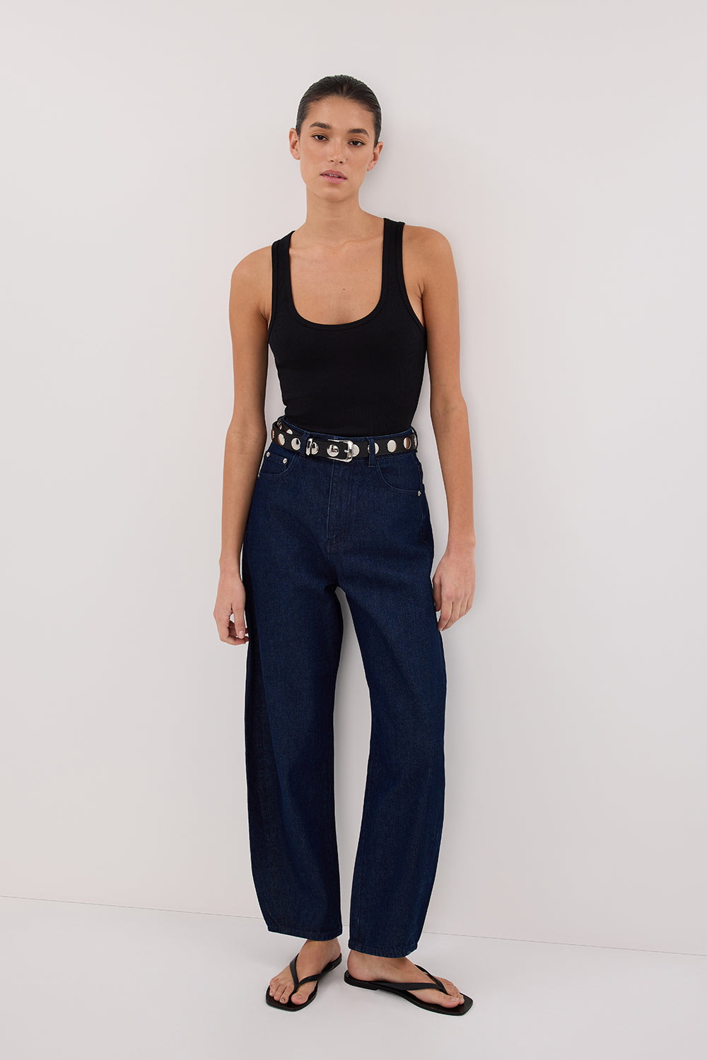 CALEB INDIGO BARREL LEG JEAN - PRE ORDER Clothing DISSH Boutiques 