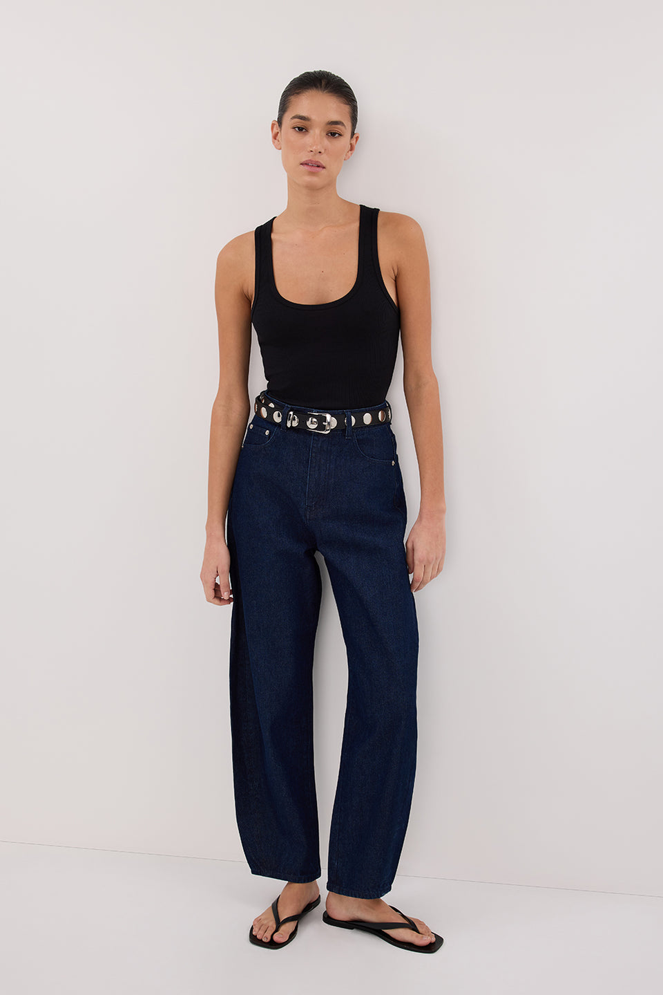 CALEB INDIGO BARREL LEG JEAN - PRE ORDER Clothing DISSH Boutiques 