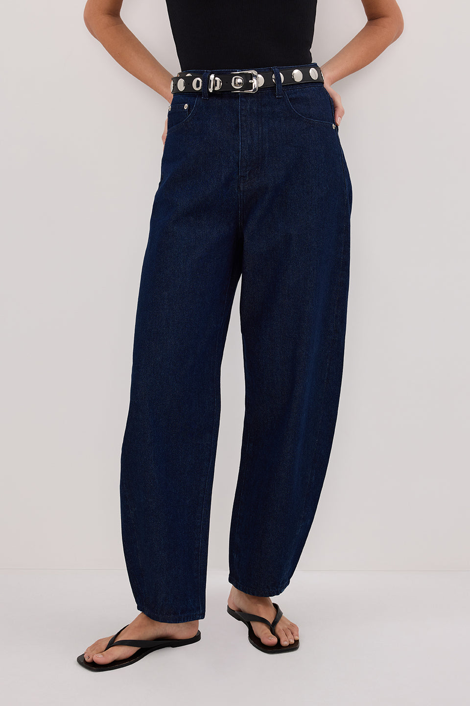 CALEB INDIGO BARREL LEG JEAN - PRE ORDER Clothing DISSH Boutiques 