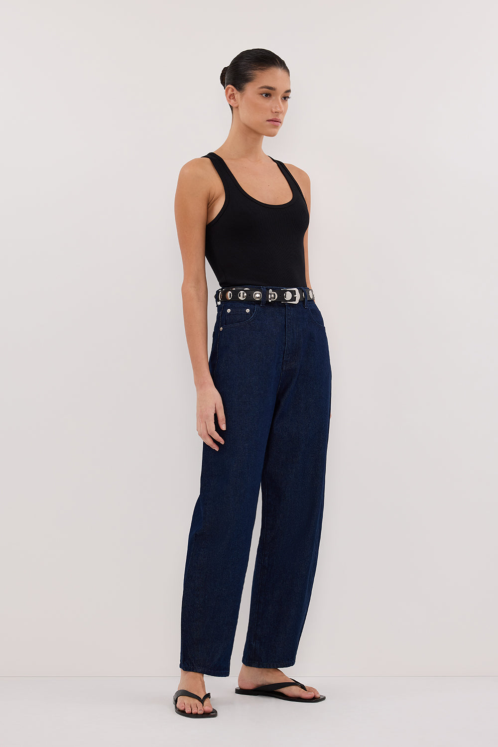 CALEB INDIGO BARREL LEG JEAN - PRE ORDER Clothing DISSH Boutiques 