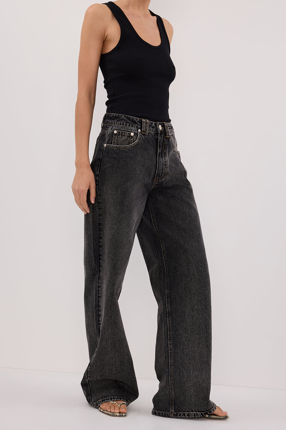 REAGAN 2.0 WASHED BLACK TALL SLOUCHY JEAN Clothing DISSH Boutiques 