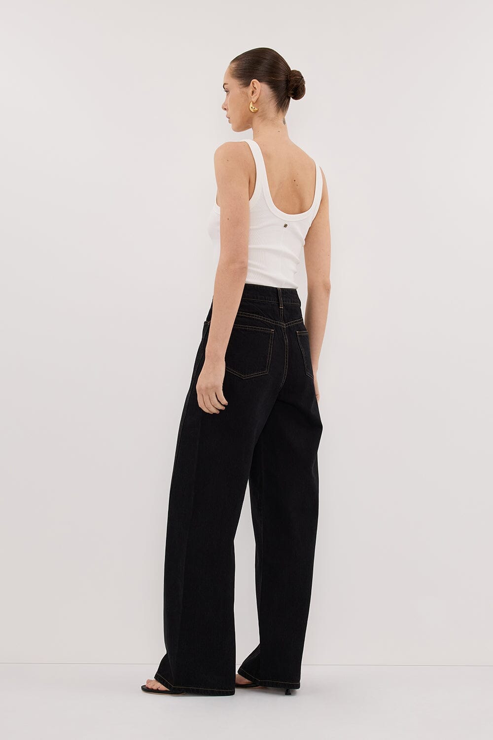 CARSON JET BLACK TALL WIDE LEG JEAN Clothing DISSH Boutiques 