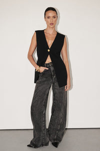 CARSON WASHED BLACK TALL WIDE LEG JEAN