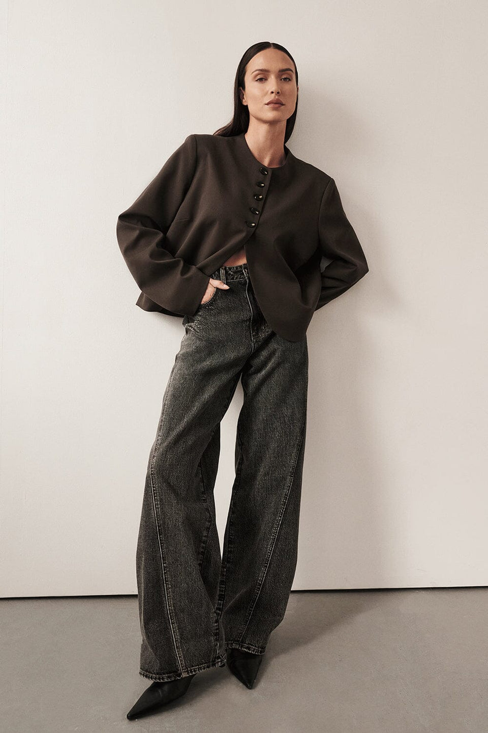 CARSON WASHED BLACK TALL WIDE LEG JEAN Clothing DISSH Boutiques 