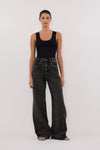 CARSON WASHED BLACK TALL WIDE LEG JEAN