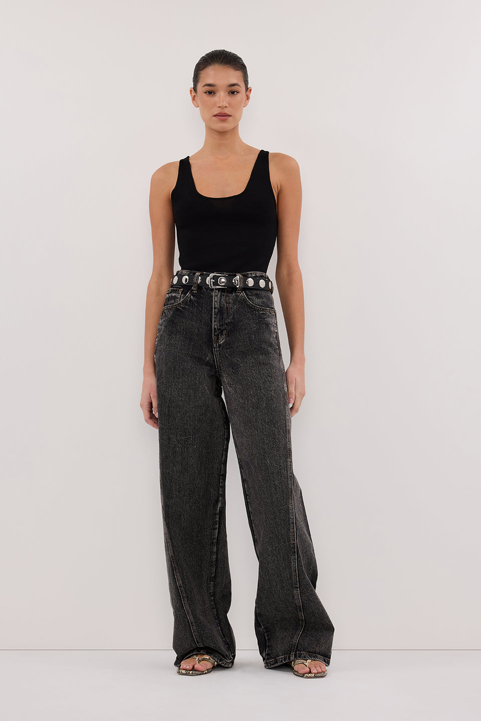 CARSON WASHED BLACK TALL WIDE LEG JEAN Clothing DISSH Boutiques 