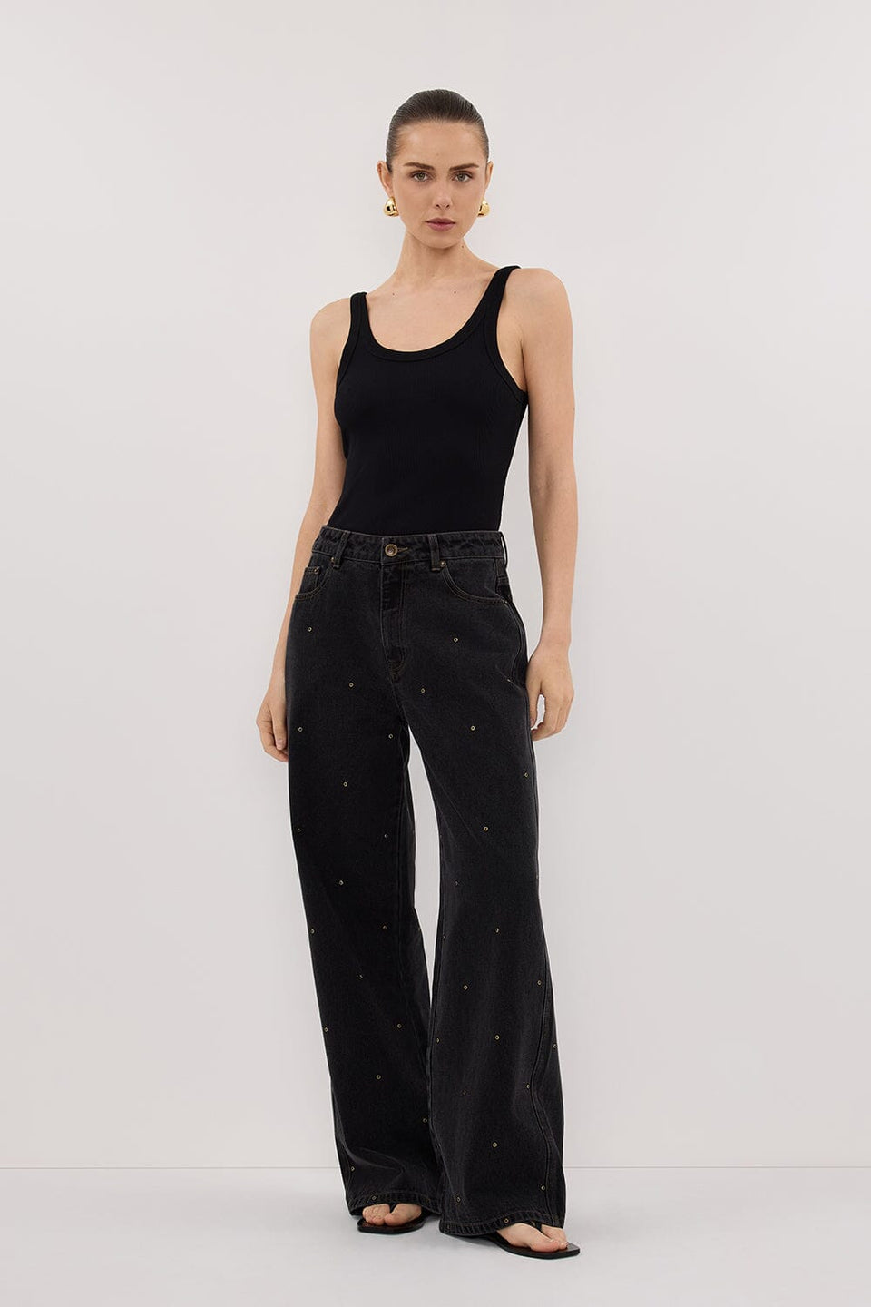 REAGAN 2.0 BLACK RINSE EYELET JEAN Clothing DISSH Boutiques 4 BLACK RINSE 
