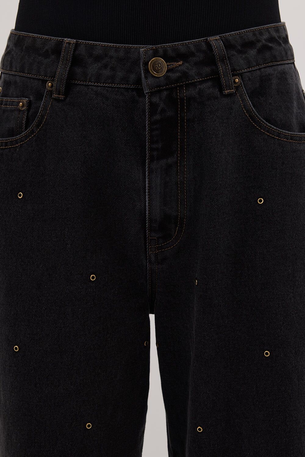 REAGAN 2.0 BLACK RINSE EYELET JEAN Clothing DISSH Boutiques 