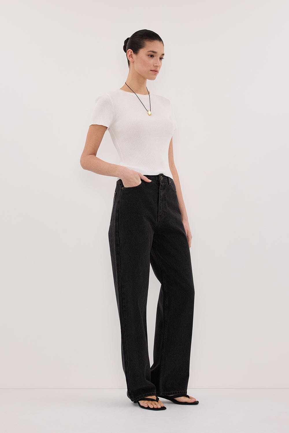 WESTIN BLACK RINSE TALL STRAIGHT JEAN