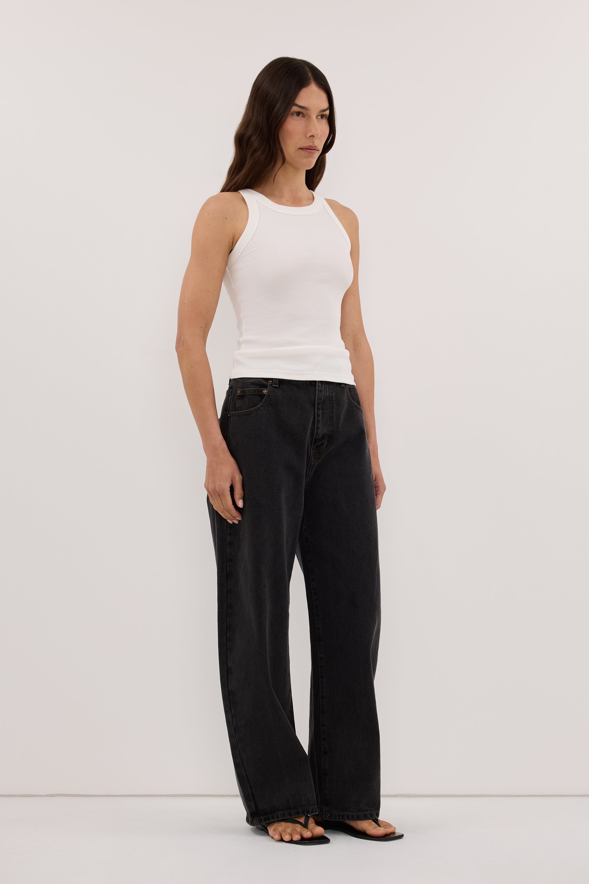 FRANK BLACK RINSE RELAXED BARREL JEAN