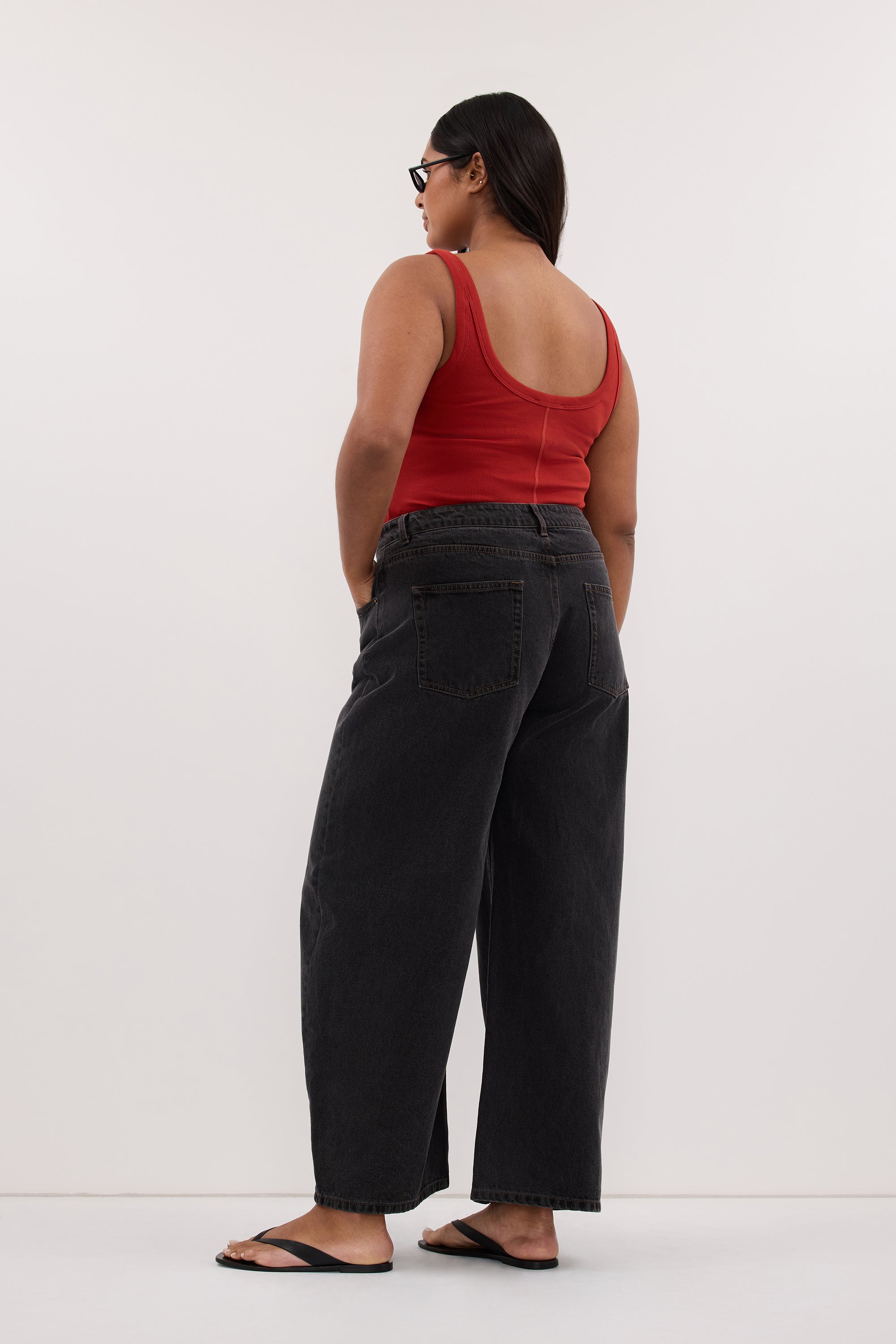 FRANK BLACK RINSE RELAXED BARREL JEAN