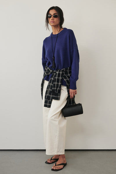 Anaya  wearing FRANK CREAM RELAXED JEAN