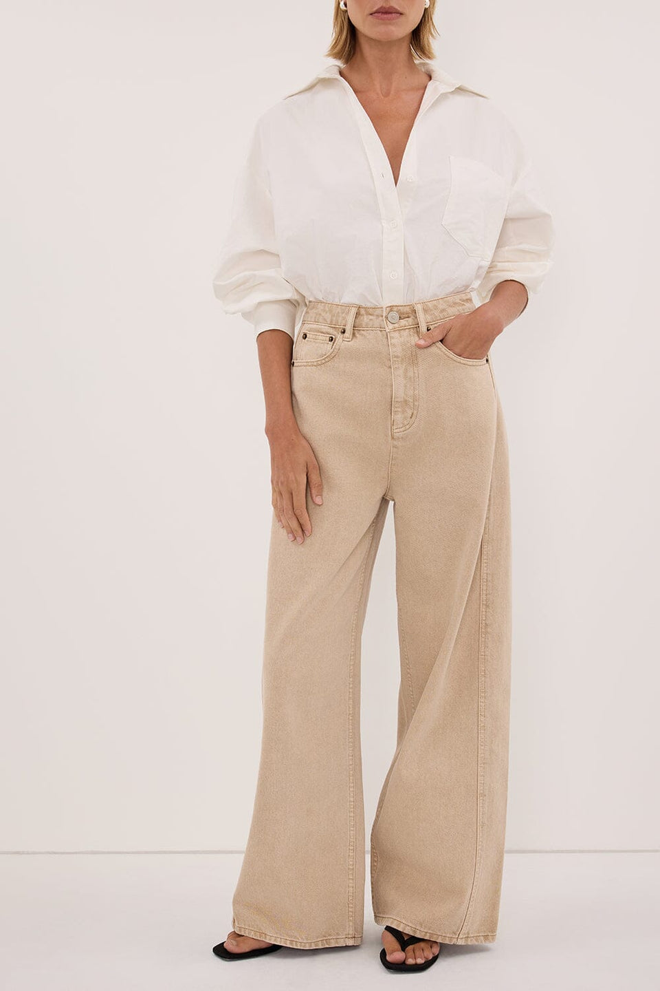 DREW BUFF WIDE LEG DENIM JEAN