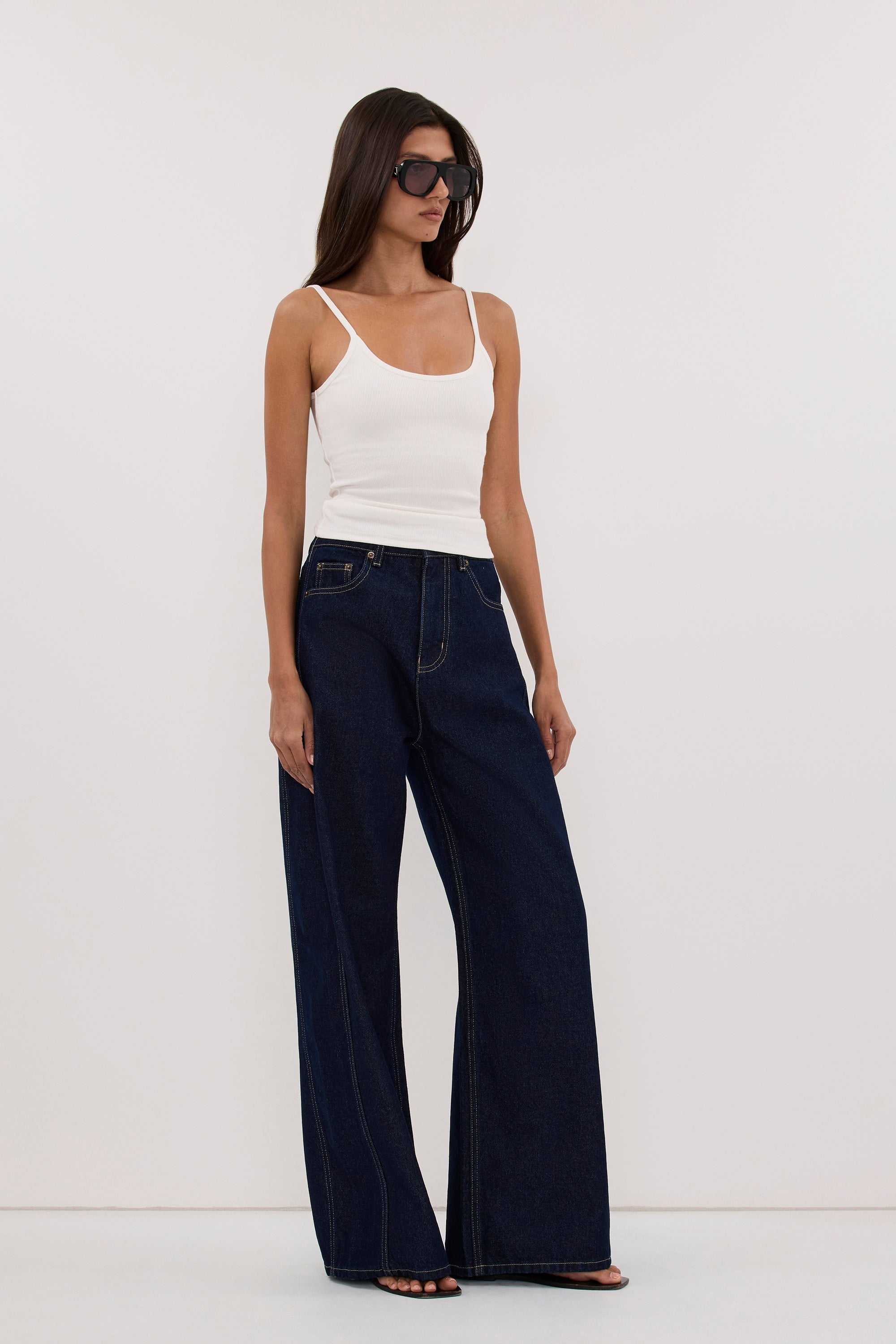 DREW INDIGO WIDE LEG DENIM JEAN