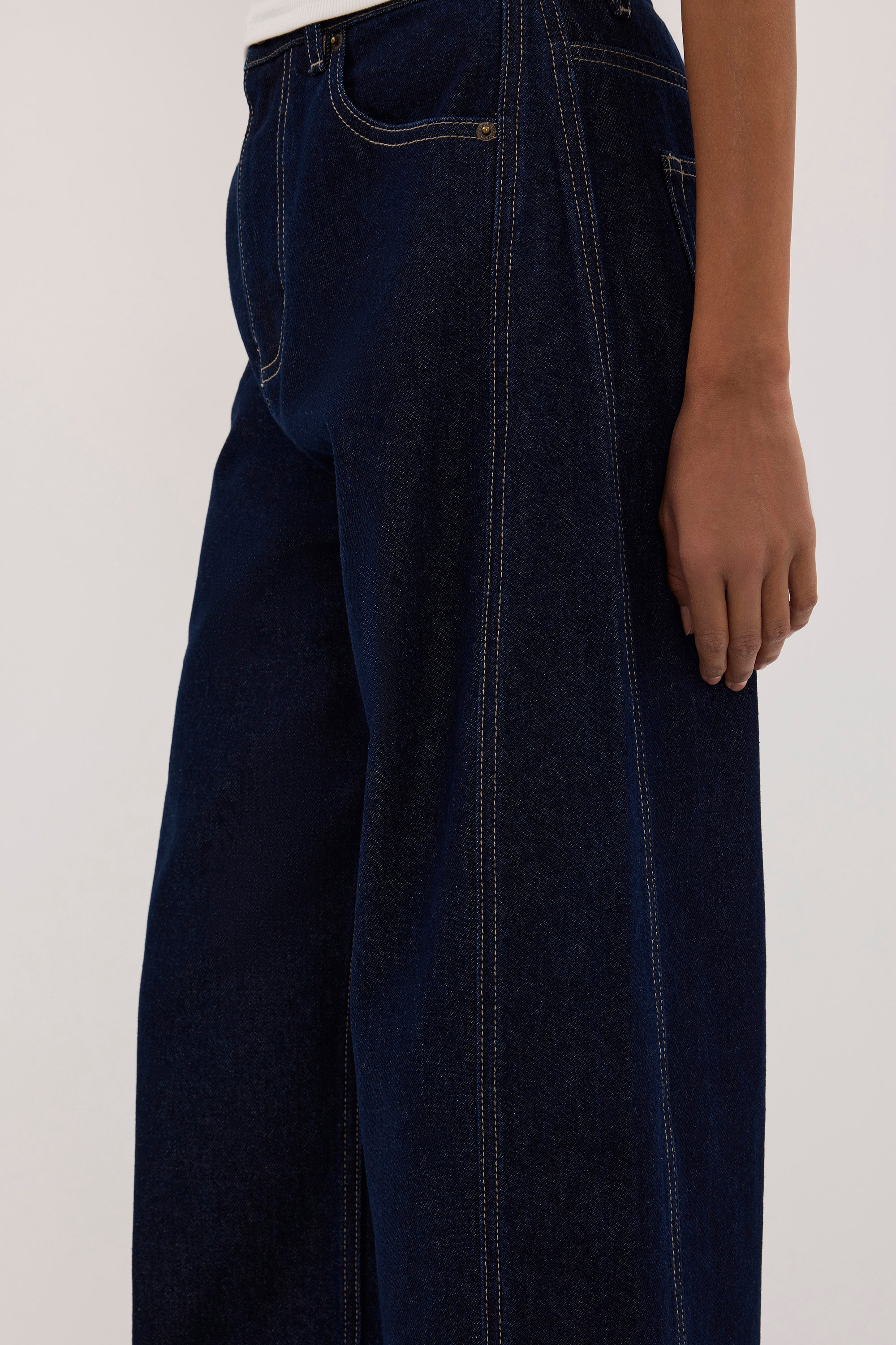 DREW INDIGO WIDE LEG DENIM JEAN