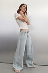 DREW LIGHT RINSE WIDE LEG DENIM JEAN