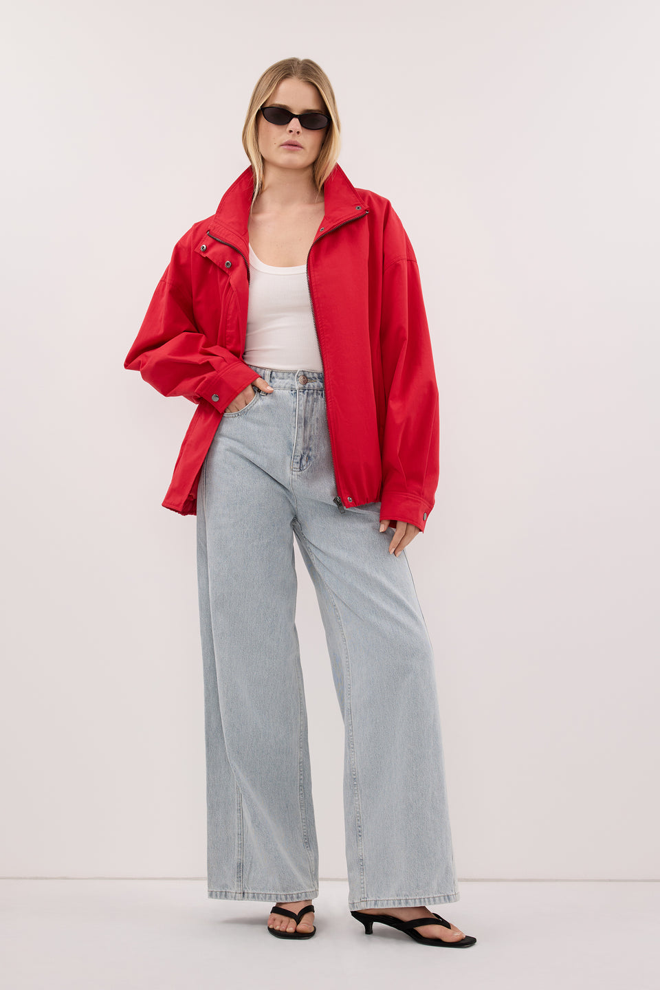 DREW LIGHT RINSE WIDE LEG DENIM JEAN