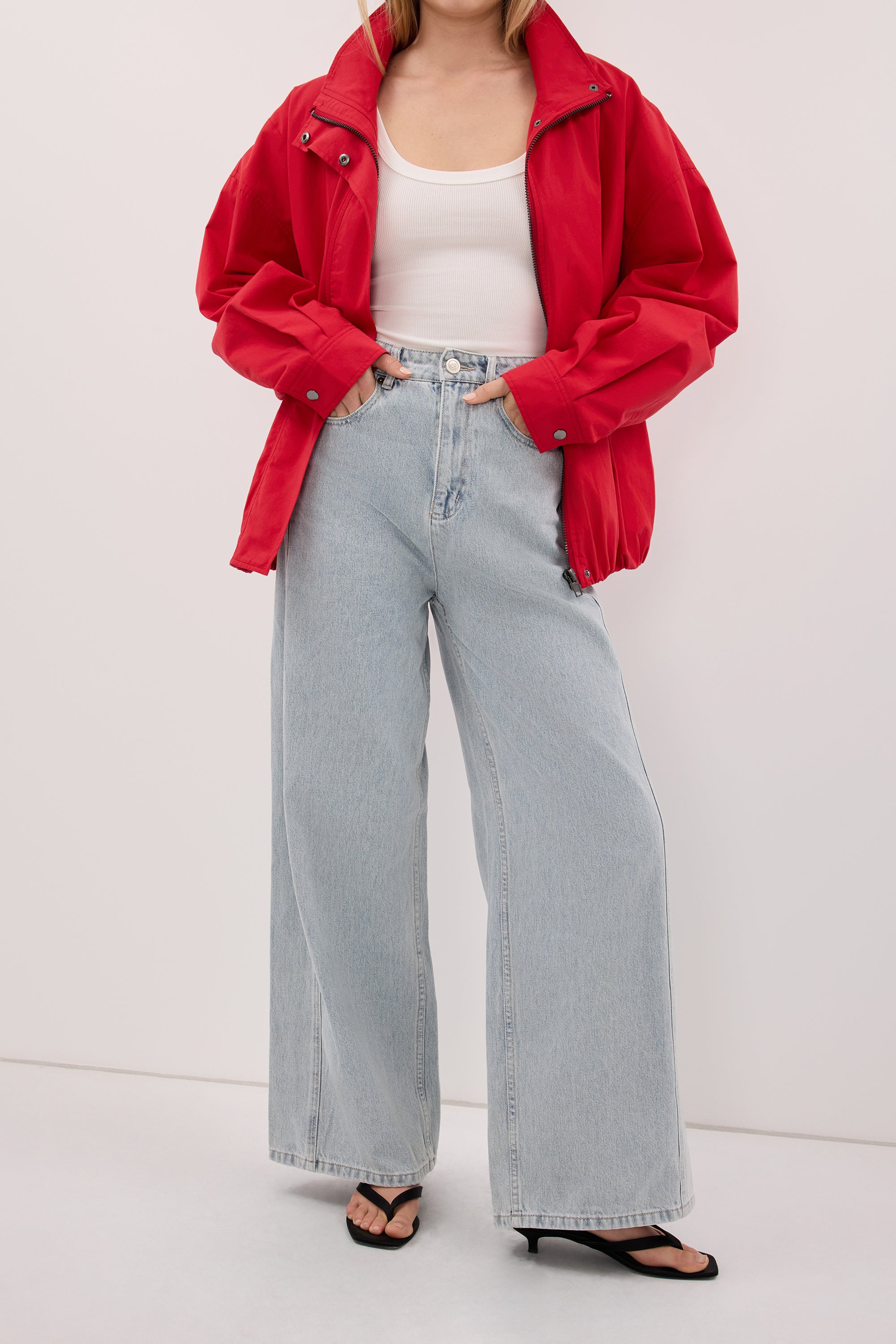 DREW LIGHT RINSE WIDE LEG DENIM JEAN