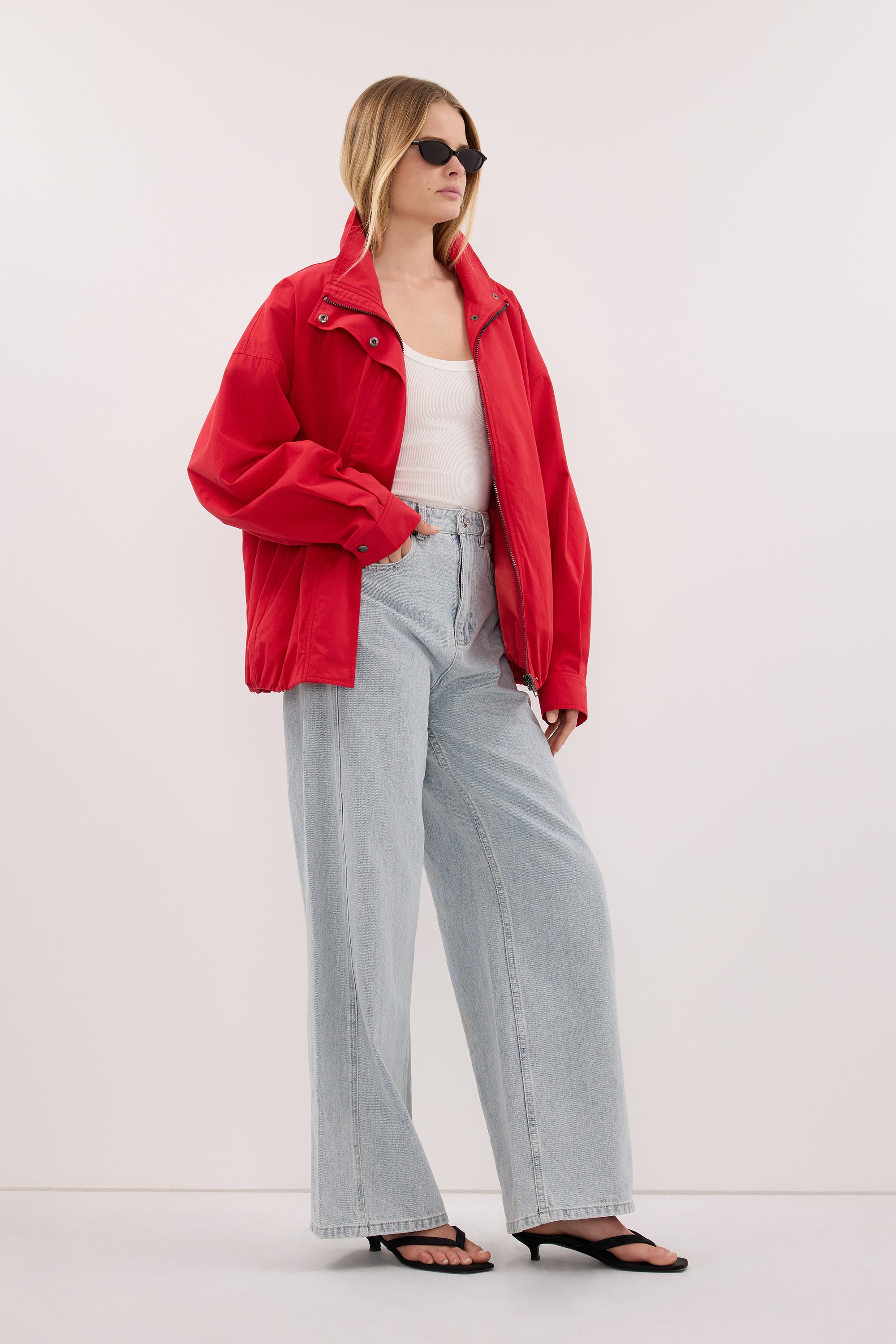 DREW LIGHT RINSE WIDE LEG DENIM JEAN