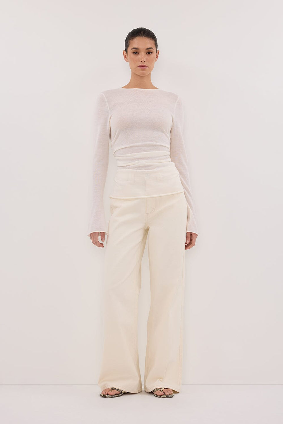 REAGAN 2.0 CREAM SLOUCHY JEAN Clothing DISSH Boutiques 