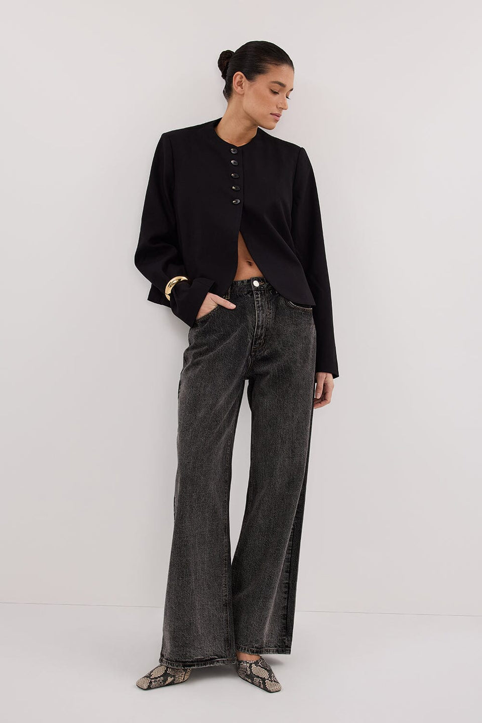 REAGAN 2.0 WASHED BLACK SLOUCHY JEAN Clothing DISSH Boutiques 