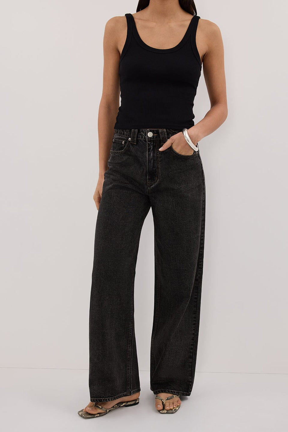 REAGAN 2.0 WASHED BLACK SLOUCHY JEAN Clothing DISSH Boutiques 