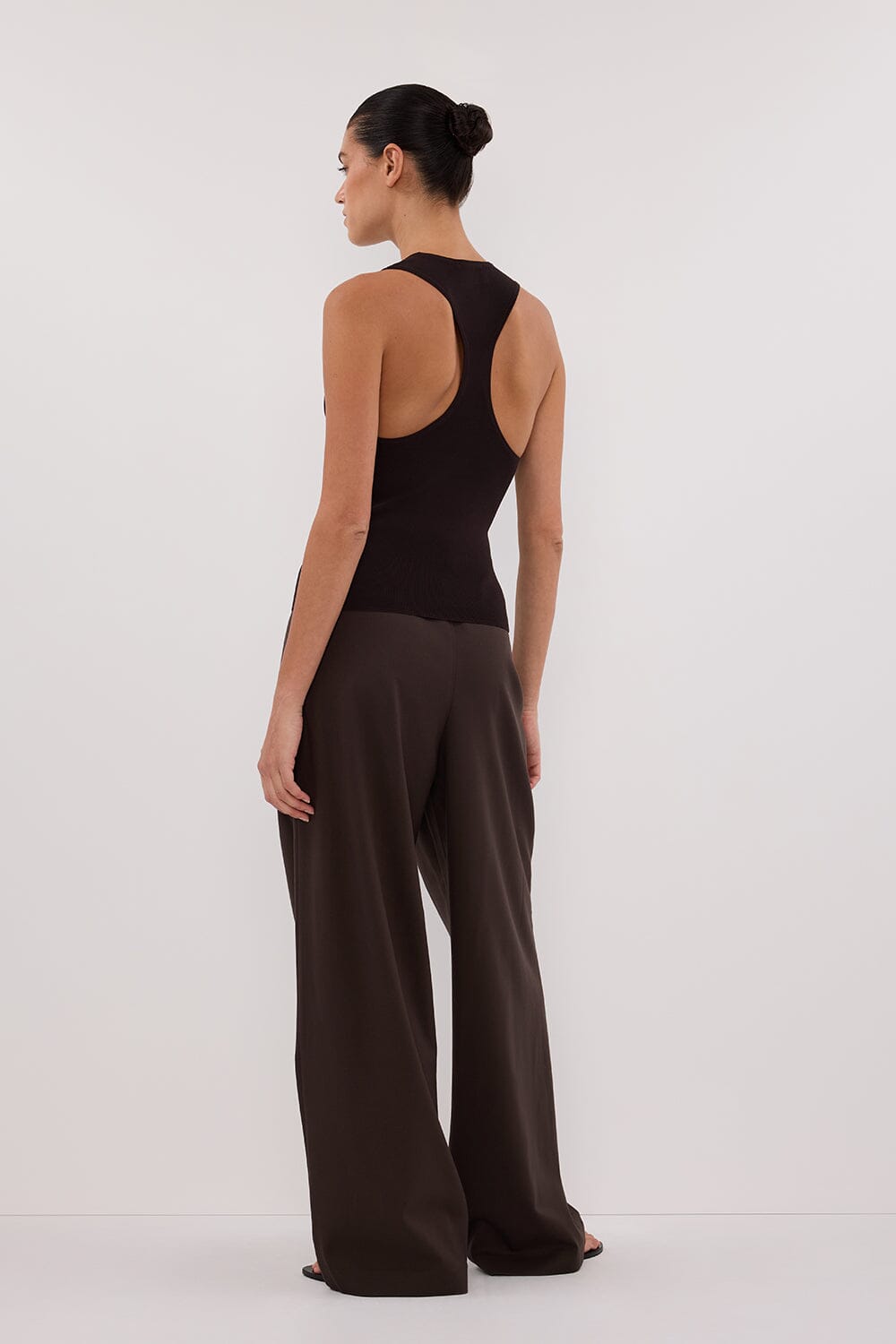 DEVIN BITTER CHOC RACER KNIT TANK Clothing DISSH Boutiques 