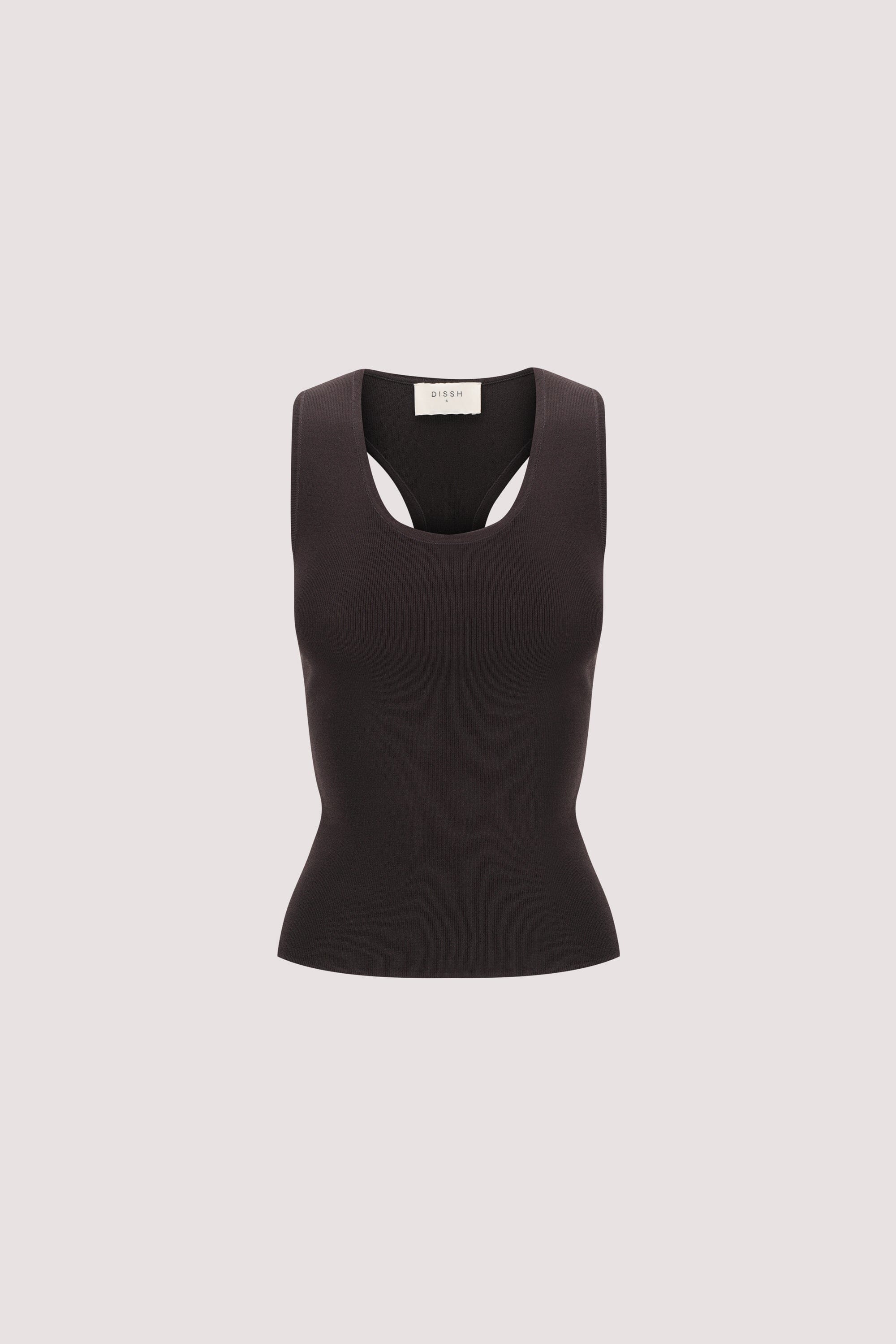 DEVIN WASHED BLACK RACER KNIT TANK